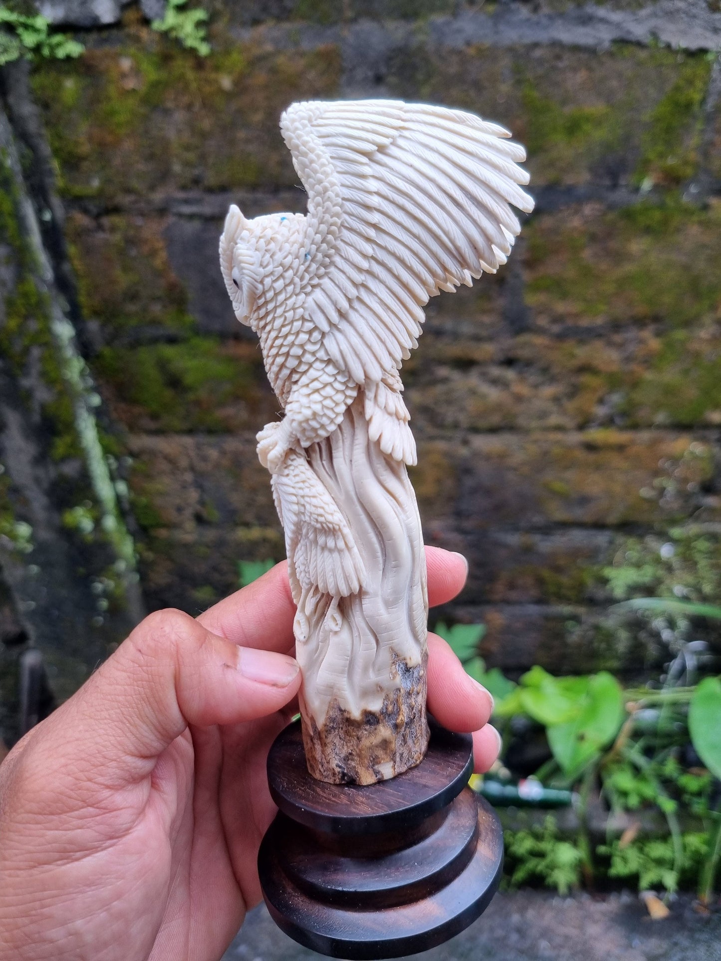 Moose antler carving owl 3d for gift