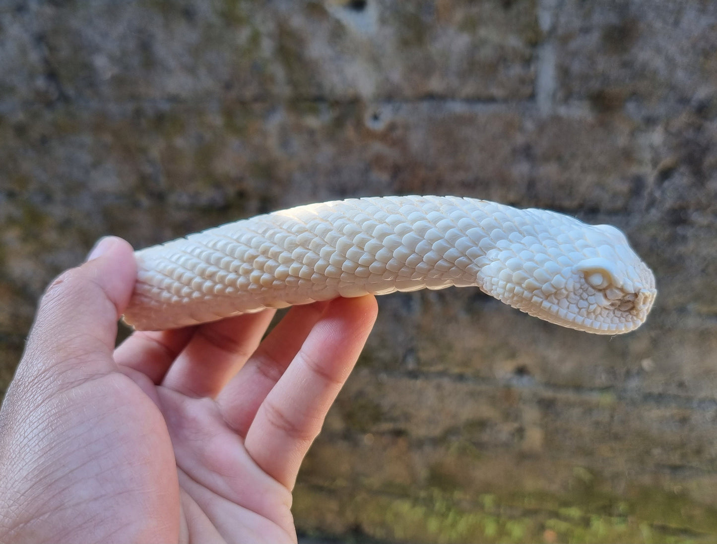 Deer antler carving snake for knife handle