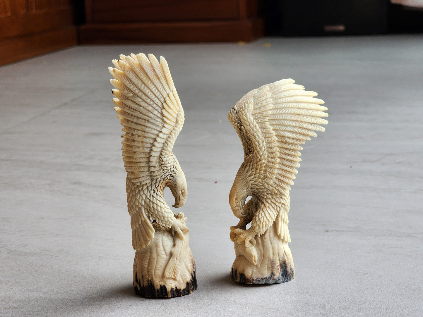 Moose antler carving eagle 3D sculpthure For gift